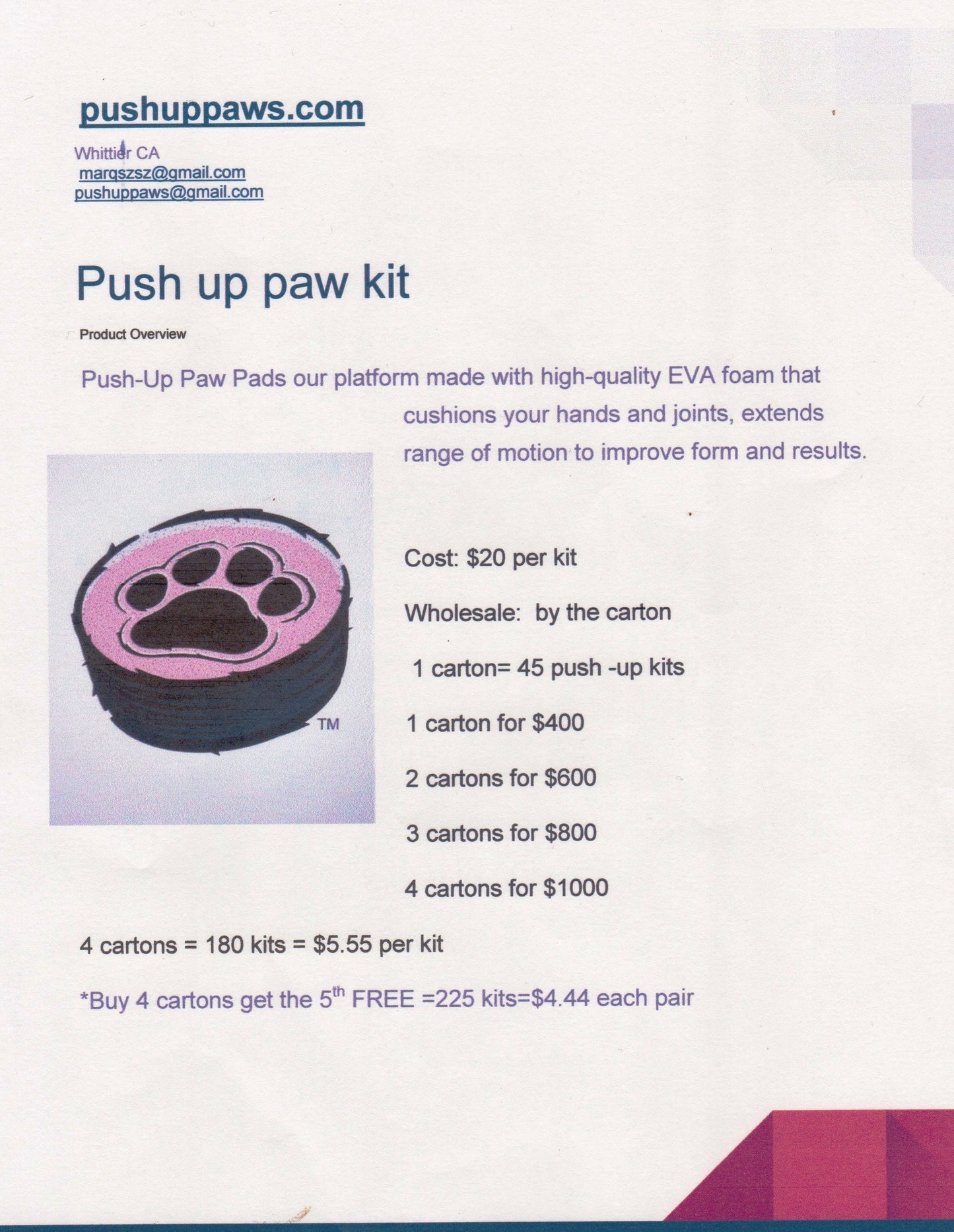Push-Up Paw Kit